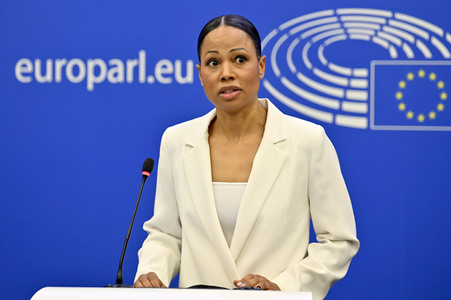 Pressekonferenz der Fraktion Die Grünen/EFA im EU-Parlament in Straßburg