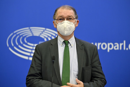 Pressekonferenz der Fraktion Die Grünen/EFA im EU-Parlament in Straßburg