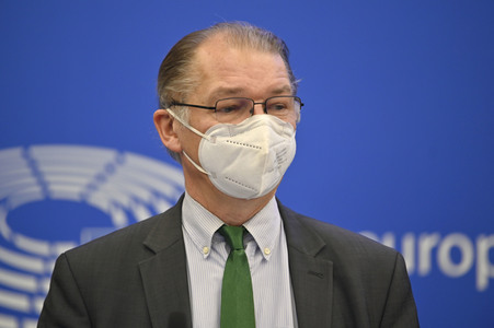 Pressekonferenz der Fraktion Die Grünen/EFA im EU-Parlament in Straßburg