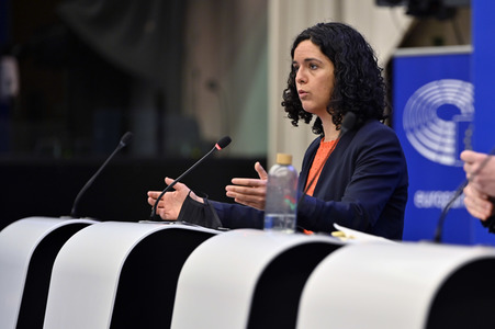 Pressekonferenz der Fraktion Die Linke im EU-Parlament in Straßburg