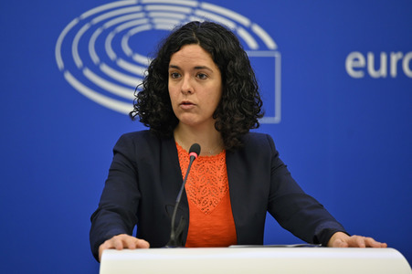 Pressekonferenz der Fraktion Die Linke im EU-Parlament in Straßburg