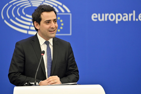 Pressekonferenz der Fraktion Renew Europe im EU-Parlament in Straßburg