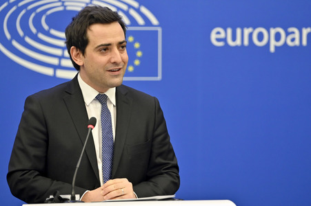 Pressekonferenz der Fraktion Renew Europe im EU-Parlament in Straßburg
