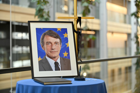 Gedenkfeier für David Sassoli im Europäischen Parlament in Straßburg