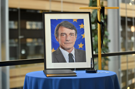 Gedenkfeier für David Sassoli im Europäischen Parlament in Straßburg