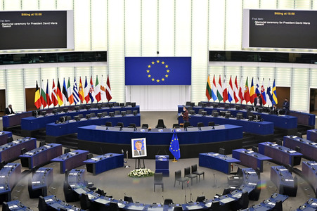 Gedenkfeier für David Sassoli im Europäischen Parlament in Straßburg