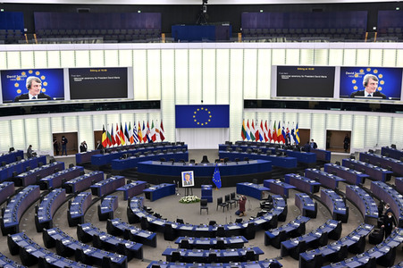 Gedenkfeier für David Sassoli im Europäischen Parlament in Straßburg