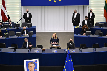 Gedenkfeier für David Sassoli im Europäischen Parlament in Straßburg