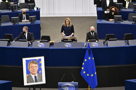 Gedenkfeier für David Sassoli im Europäischen Parlament in Straßburg