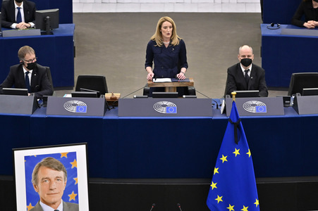 Gedenkfeier für David Sassoli im Europäischen Parlament in Straßburg