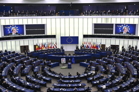 Gedenkfeier für David Sassoli im Europäischen Parlament in Straßburg