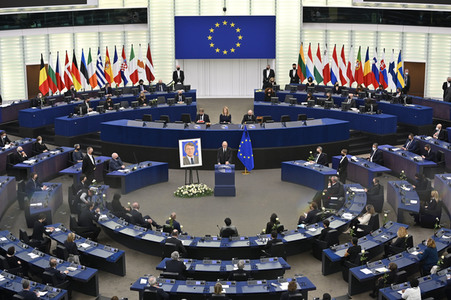 Gedenkfeier für David Sassoli im Europäischen Parlament in Straßburg