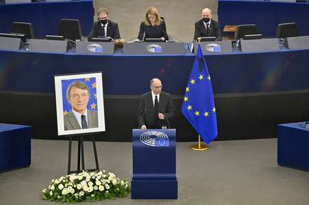 Gedenkfeier für David Sassoli im Europäischen Parlament in Straßburg