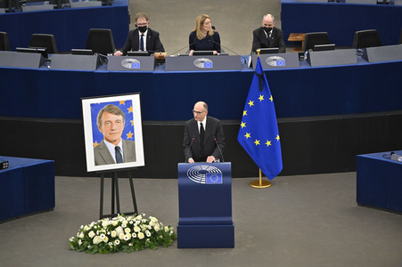 Gedenkfeier für David Sassoli im Europäischen Parlament in Straßburg