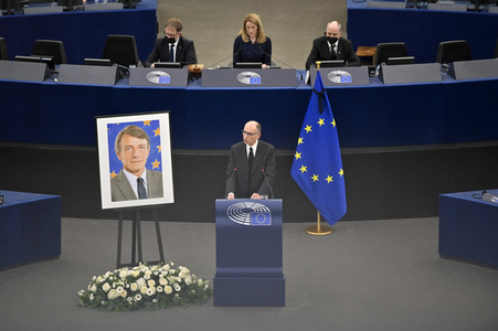 Gedenkfeier für David Sassoli im Europäischen Parlament in Straßburg