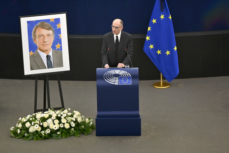 Gedenkfeier für David Sassoli im Europäischen Parlament in Straßburg