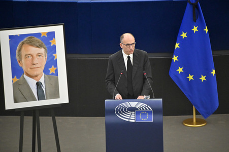 Gedenkfeier für David Sassoli im Europäischen Parlament in Straßburg