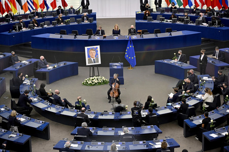 Gedenkfeier für David Sassoli im Europäischen Parlament in Straßburg