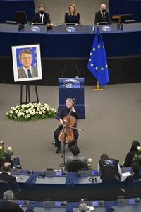 Gedenkfeier für David Sassoli im Europäischen Parlament in Straßburg
