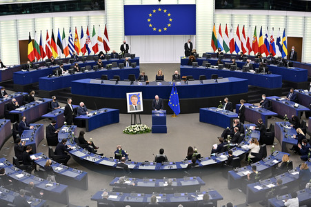 Gedenkfeier für David Sassoli im Europäischen Parlament in Straßburg