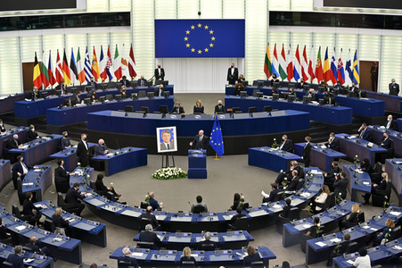 Gedenkfeier für David Sassoli im Europäischen Parlament in Straßburg
