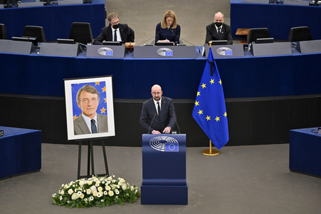 Gedenkfeier für David Sassoli im Europäischen Parlament in Straßburg