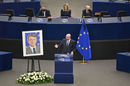 Gedenkfeier für David Sassoli im Europäischen Parlament in Straßburg
