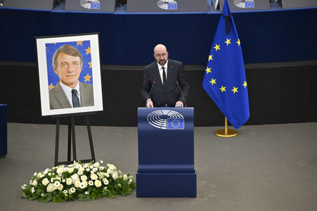 Gedenkfeier für David Sassoli im Europäischen Parlament in Straßburg