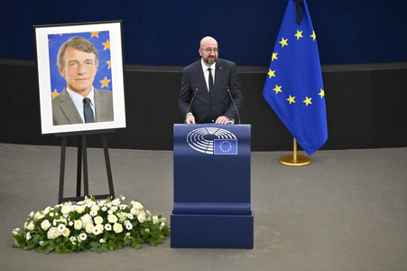Gedenkfeier für David Sassoli im Europäischen Parlament in Straßburg