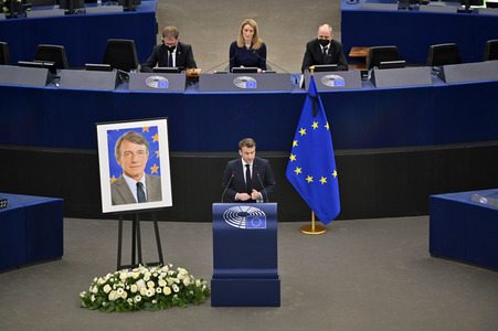 Gedenkfeier für David Sassoli im Europäischen Parlament in Straßburg