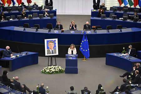 Gedenkfeier für David Sassoli im Europäischen Parlament in Straßburg