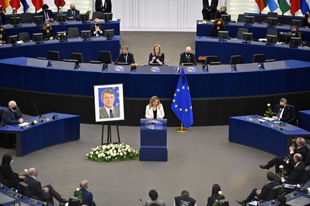 Gedenkfeier für David Sassoli im Europäischen Parlament in Straßburg
