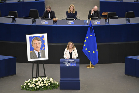 Gedenkfeier für David Sassoli im Europäischen Parlament in Straßburg