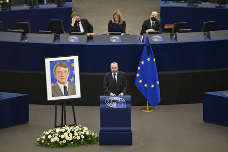 Gedenkfeier für David Sassoli im Europäischen Parlament in Straßburg
