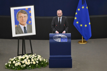 Gedenkfeier für David Sassoli im Europäischen Parlament in Straßburg