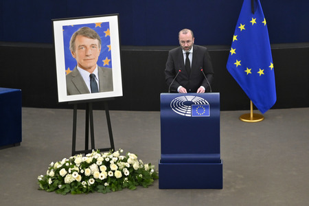 Gedenkfeier für David Sassoli im Europäischen Parlament in Straßburg
