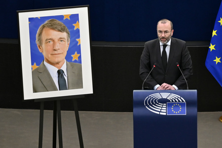 Gedenkfeier für David Sassoli im Europäischen Parlament in Straßburg