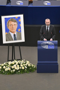 Gedenkfeier für David Sassoli im Europäischen Parlament in Straßburg