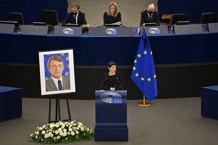 Gedenkfeier für David Sassoli im Europäischen Parlament in Straßburg