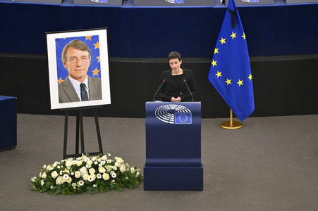 Gedenkfeier für David Sassoli im Europäischen Parlament in Straßburg