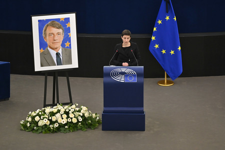 Gedenkfeier für David Sassoli im Europäischen Parlament in Straßburg