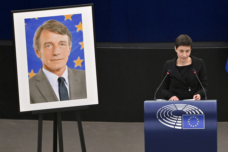 Gedenkfeier für David Sassoli im Europäischen Parlament in Straßburg