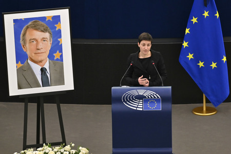 Gedenkfeier für David Sassoli im Europäischen Parlament in Straßburg