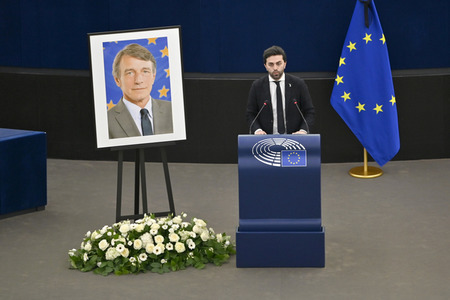 Gedenkfeier für David Sassoli im Europäischen Parlament in Straßburg
