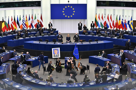 Gedenkfeier für David Sassoli im Europäischen Parlament in Straßburg