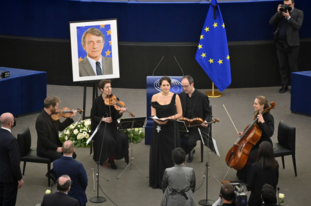 Gedenkfeier für David Sassoli im Europäischen Parlament in Straßburg