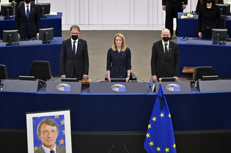 Gedenkfeier für David Sassoli im Europäischen Parlament in Straßburg