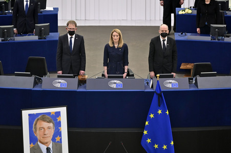 Gedenkfeier für David Sassoli im Europäischen Parlament in Straßburg