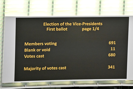 Wahl der Vizepräsidenten des Europäischen Parlaments in Straßburg