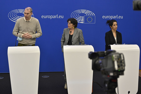 Pressekonferenz der Grünen im Europäischen Parlament in Straßburg